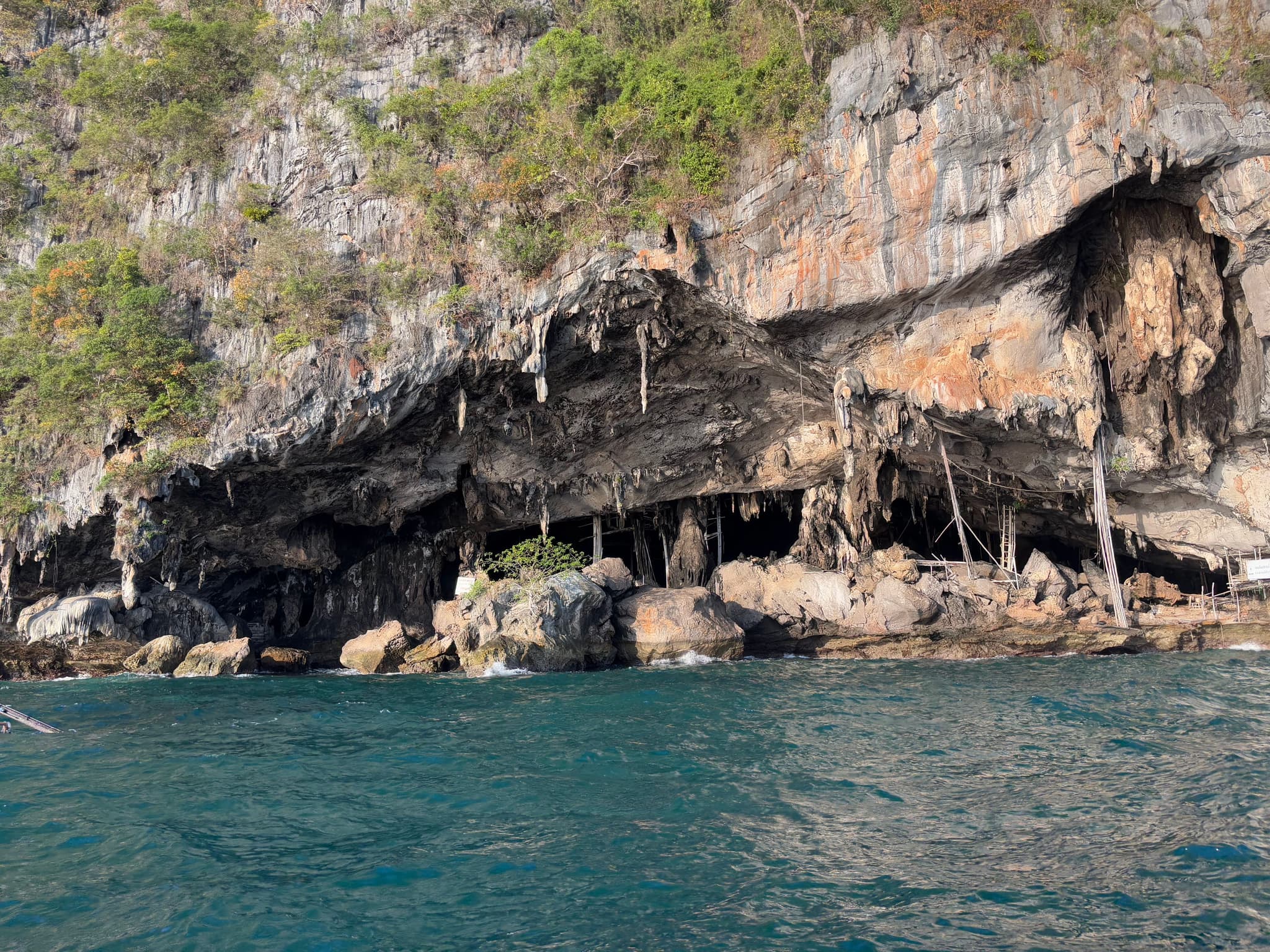 Dramatic limestone caves by the ocean